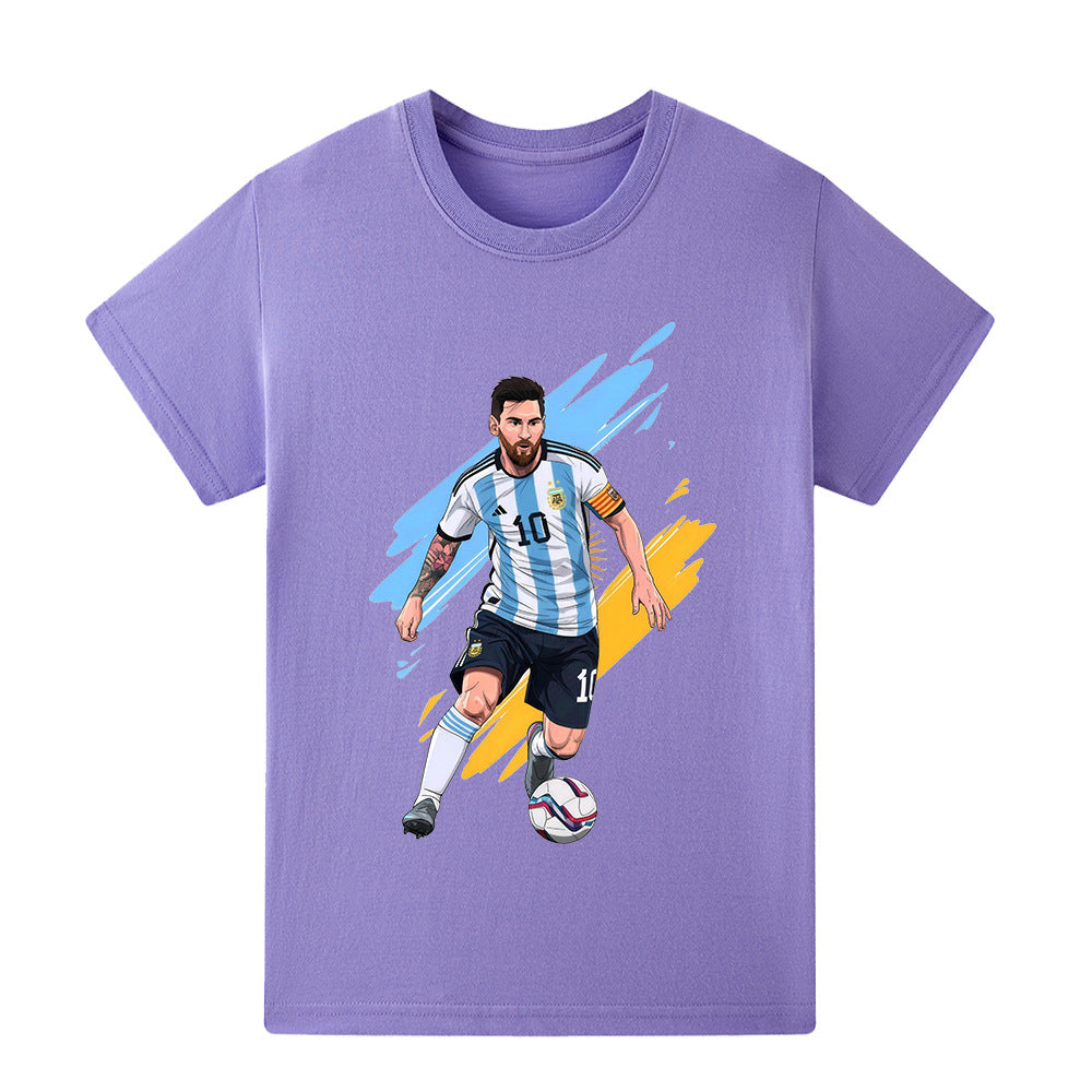 リオネル・メッシ アルゼンチン キッズサッカーデザインTシャツ - 複数
