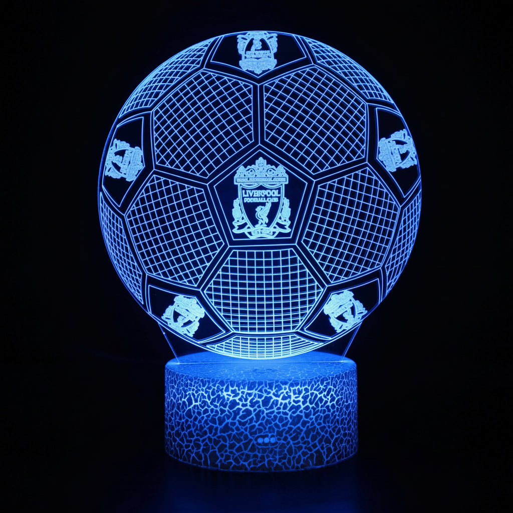 Football Team Logo Ball 3D Illusion LED Lamp – Multiple Variants