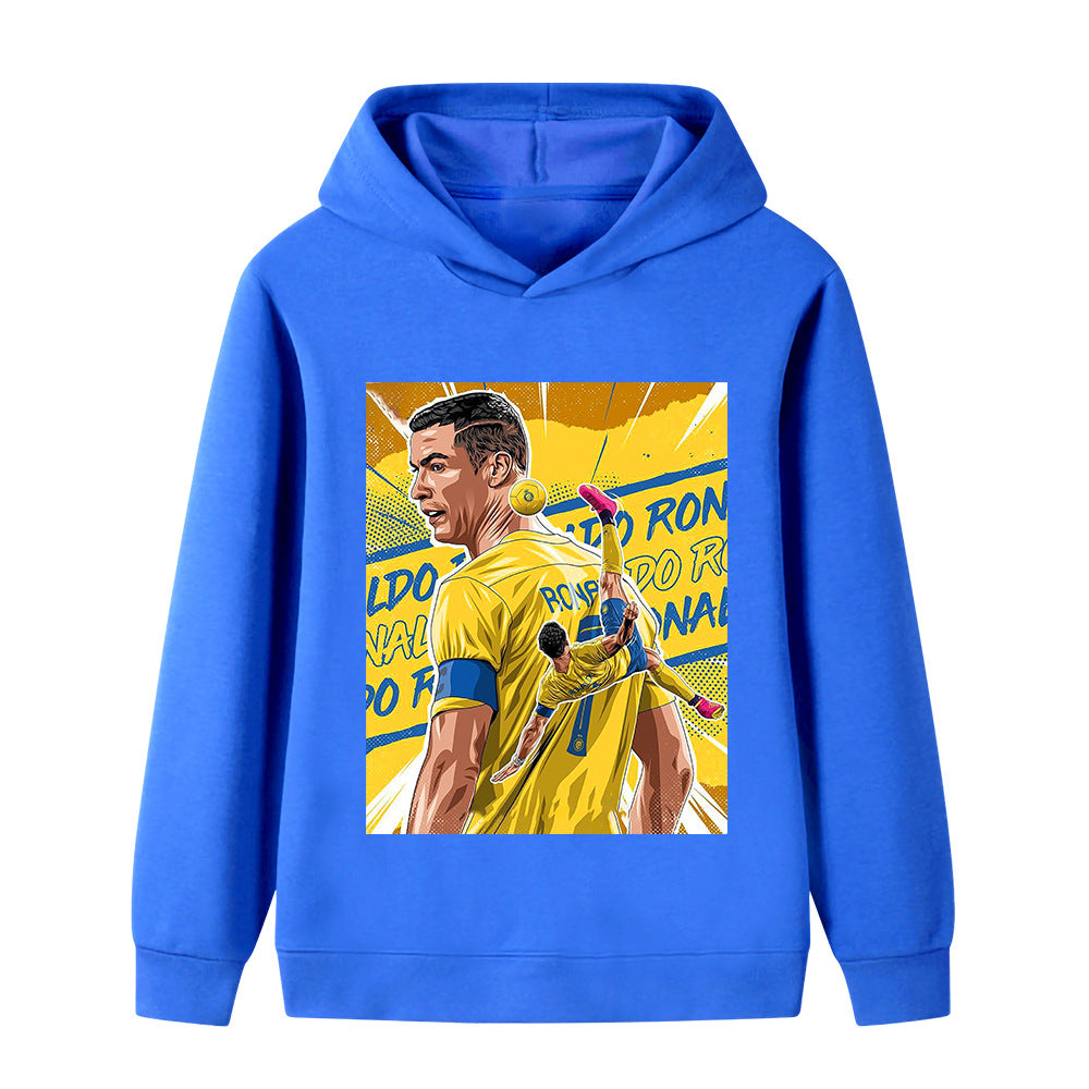 Felpa con cappuccio da calcio per bambini stile Cristiano Ronaldo Al Nassr - Varianti multiple