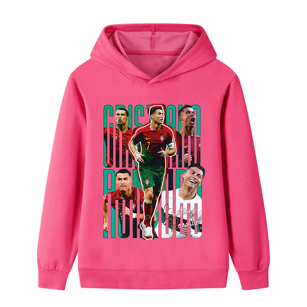 Felpa con cappuccio design calcio bambini Ronaldo Portogallo - Varianti multiple