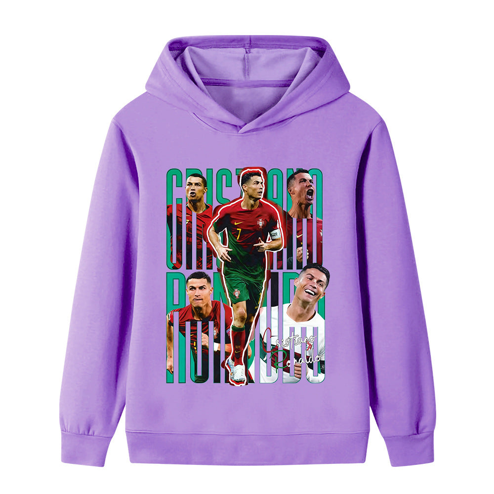 Felpa con cappuccio design calcio bambini Ronaldo Portogallo - Varianti multiple