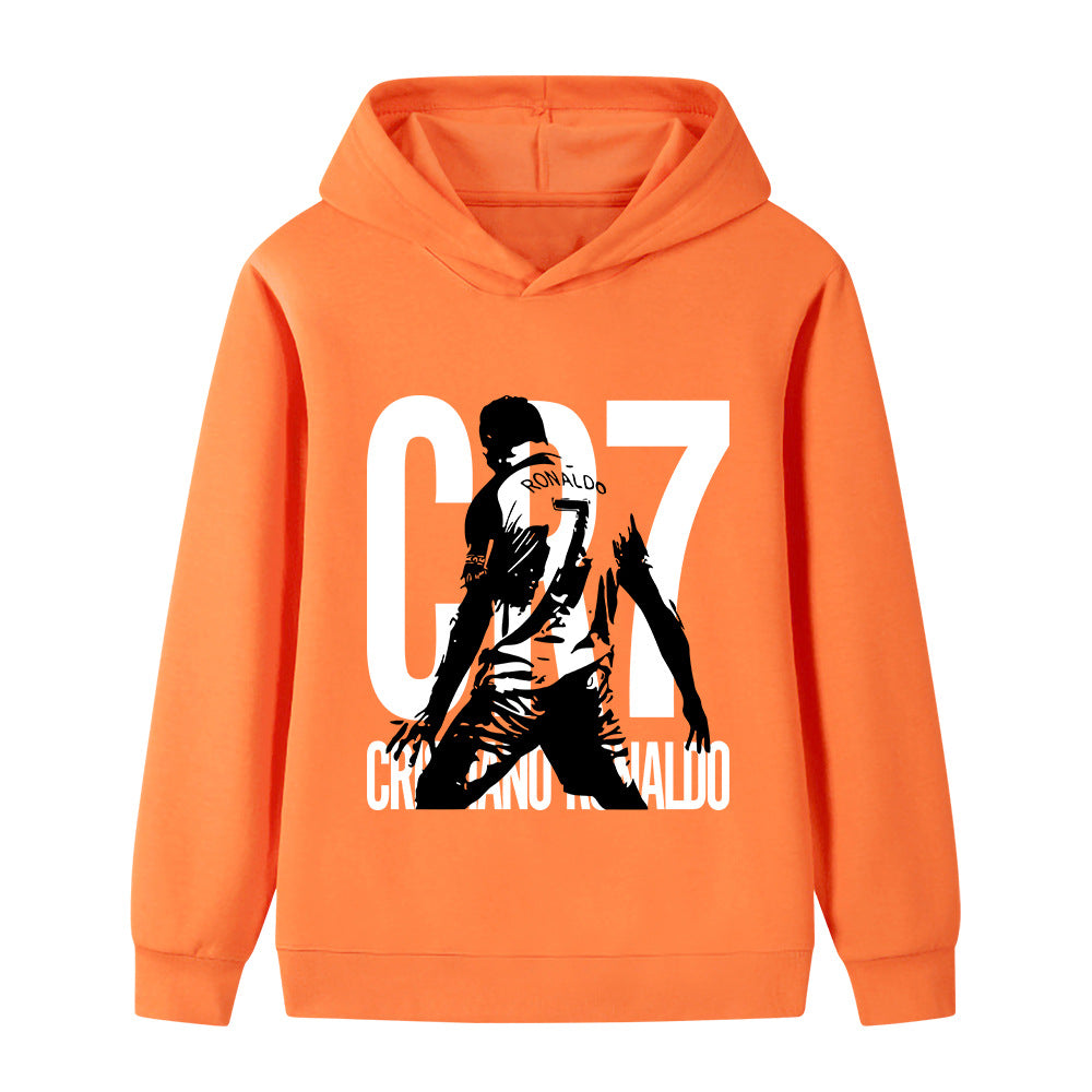 Felpa con cappuccio per bambini con design calcio Cristiano Ronaldo – Varianti multiple