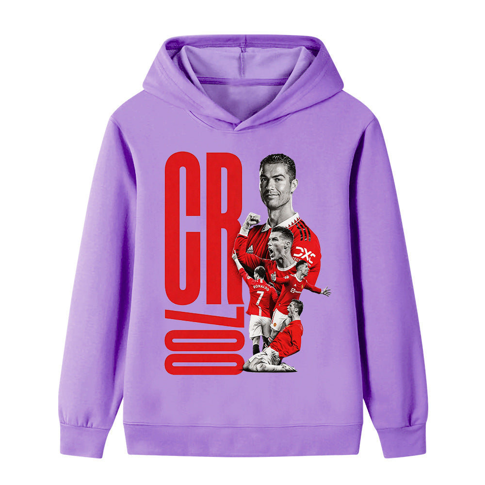 Felpa con cappuccio da calcio per bambini Cristiano Ronaldo Manchester United Design - Varianti multiple