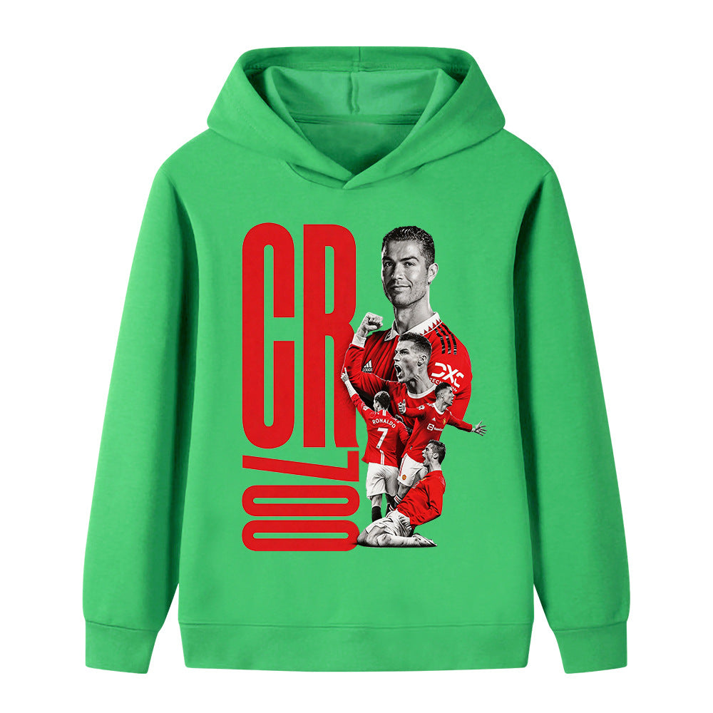 Felpa con cappuccio da calcio per bambini Cristiano Ronaldo Manchester United Design - Varianti multiple