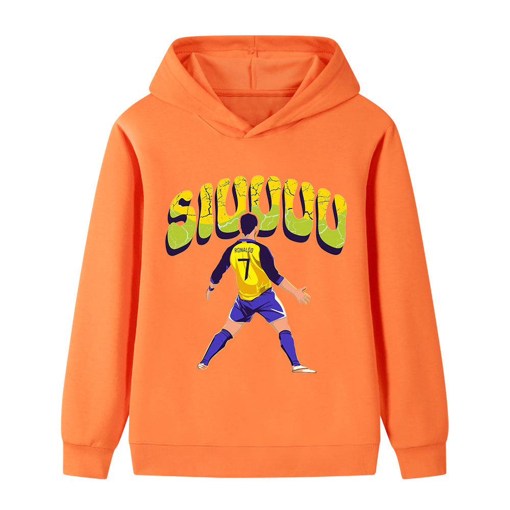 Felpa con cappuccio da calcio per bambini Cristiano Ronaldo Siuuu – Varianti multiple