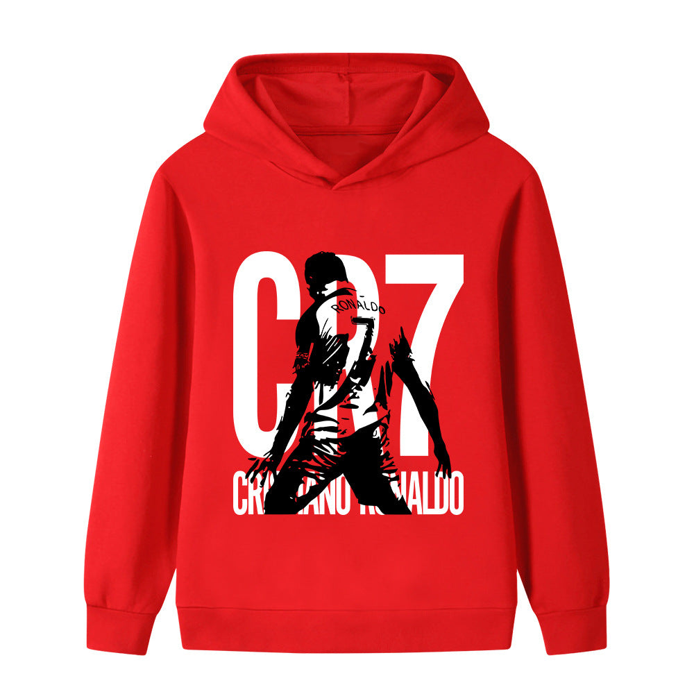 Felpa con cappuccio per bambini con design calcio Cristiano Ronaldo – Varianti multiple
