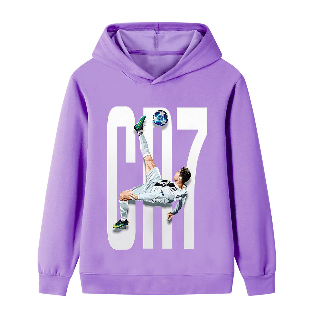 Felpa con cappuccio stile calcio Ronaldo per bambini – Varianti multiple