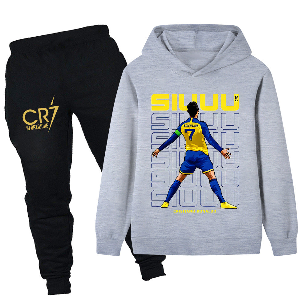Siuuu Cristiano Ronaldo Kids’ Tracksuit Set – Multiple Colors