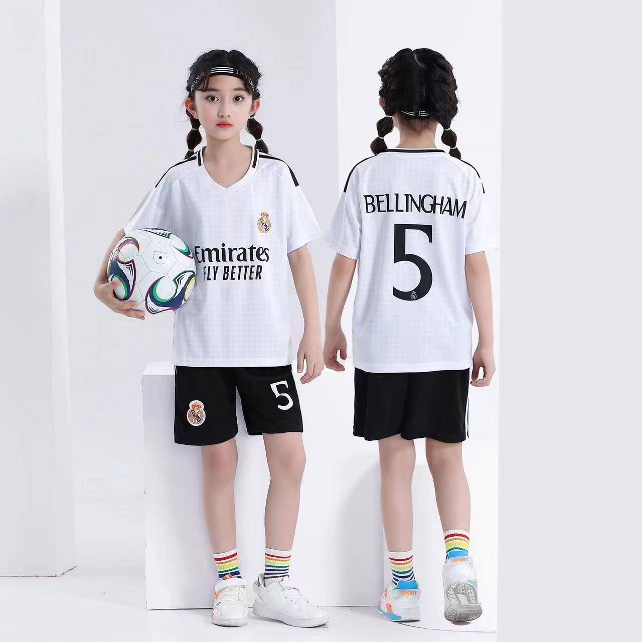 Kindervoetbalshirt en korte broek set Real Madrid – Jude Bellingham