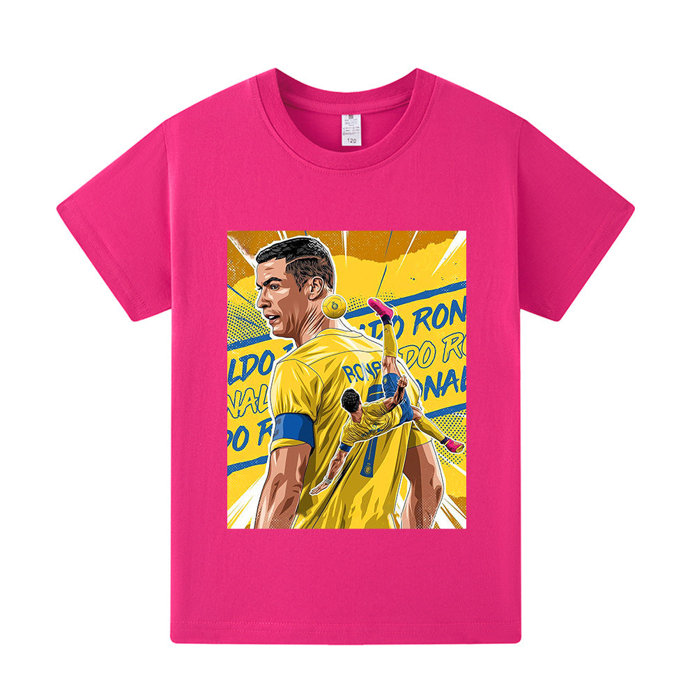 Z*i様 サッカー ロナウド選手 シャツ Lサイズ クリスティアーノ・ロナウド アル・ナスルスタイル キッズサッカーT