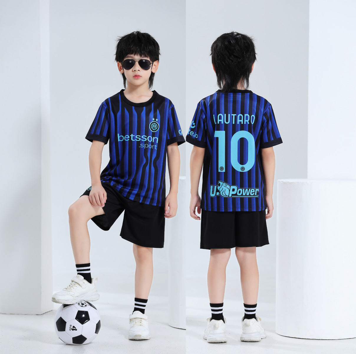 Kids’ Football Jersey & Shorts Set – Lautaro Martínez
