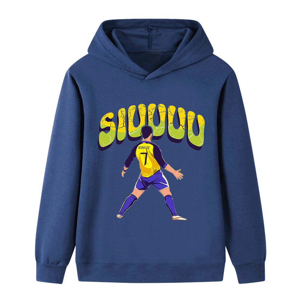 Felpa con cappuccio da calcio per bambini Cristiano Ronaldo Siuuu – Varianti multiple