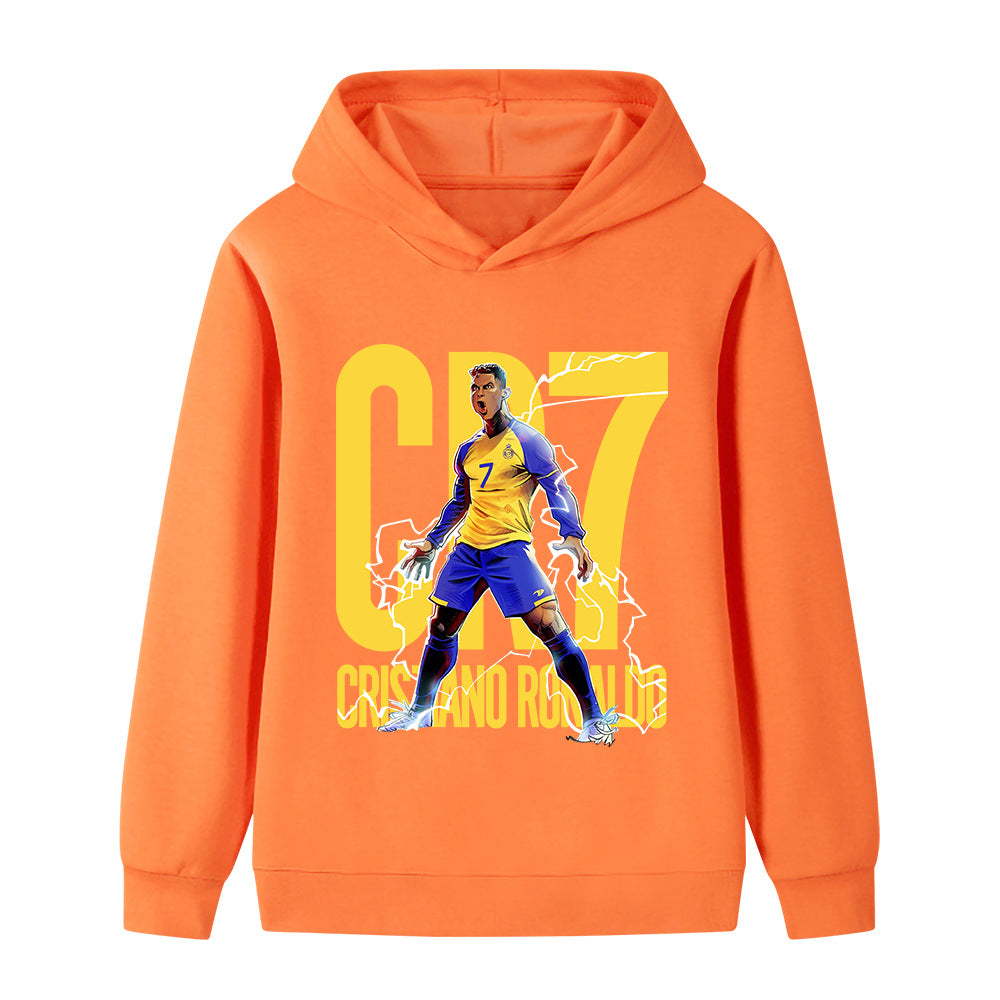 Felpa con cappuccio da calcio per bambini stile Ronaldo Al Nassr - Varianti multiple