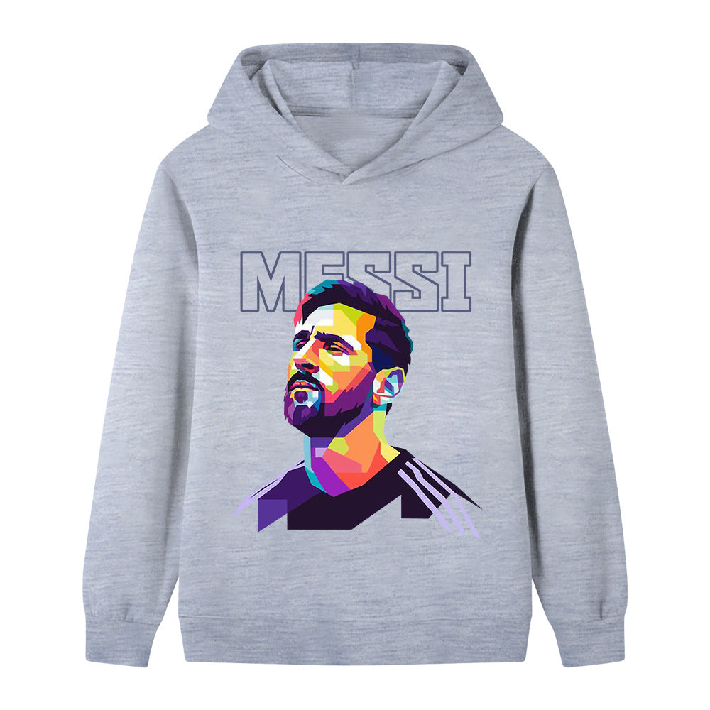 Felpa con cappuccio per bambini con design calcio Messi – Varianti multiple