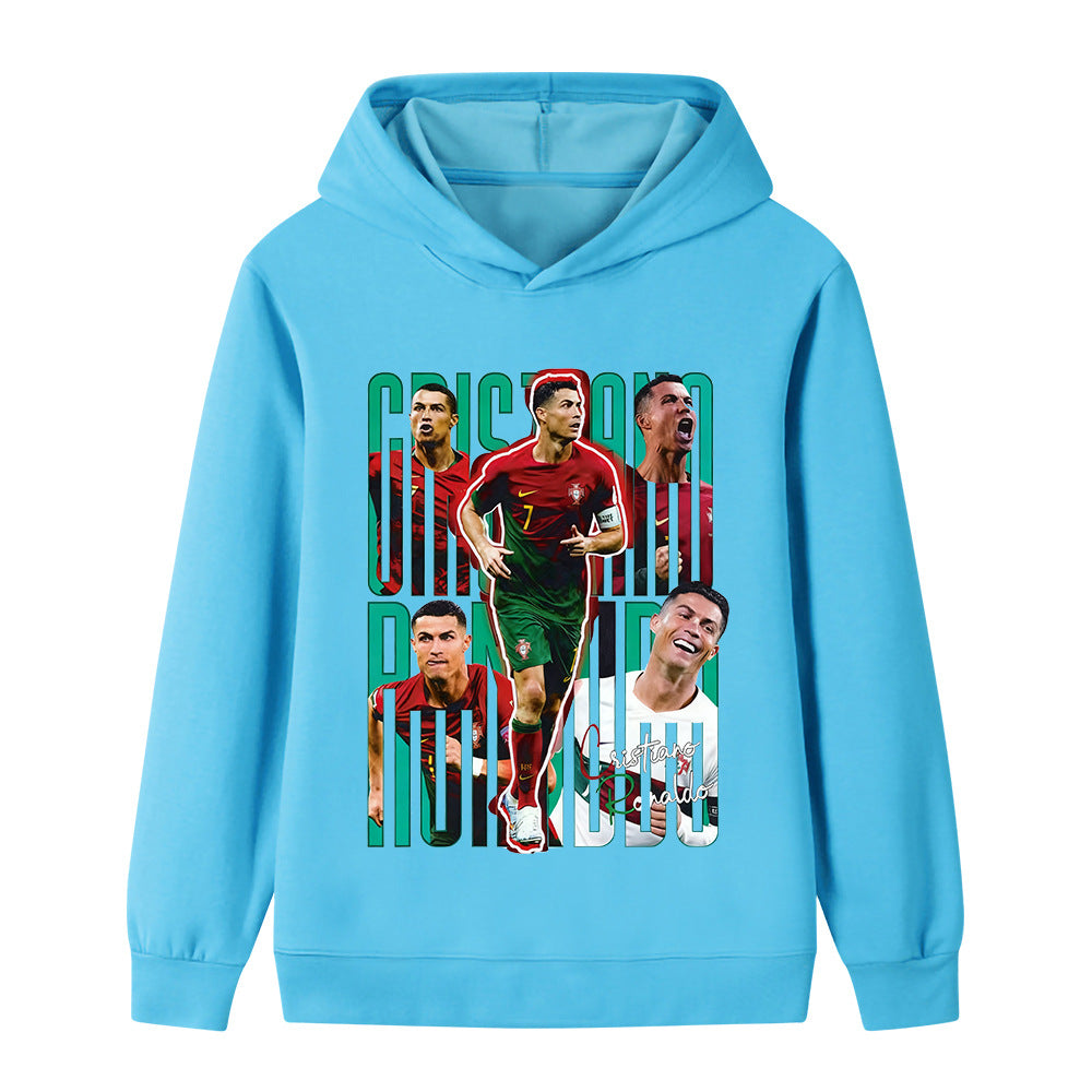 Felpa con cappuccio design calcio bambini Ronaldo Portogallo - Varianti multiple