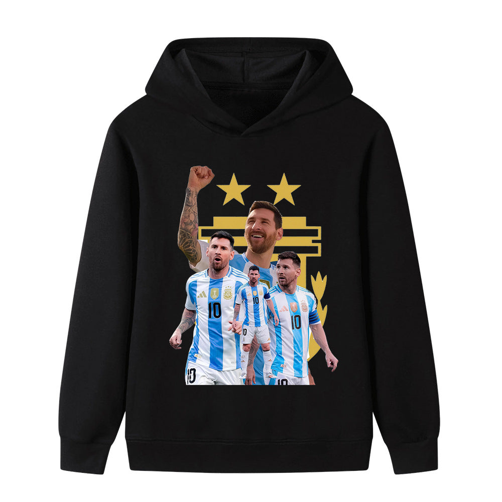 Felpa con cappuccio design calcio bambini Messi Argentina - Varianti multiple