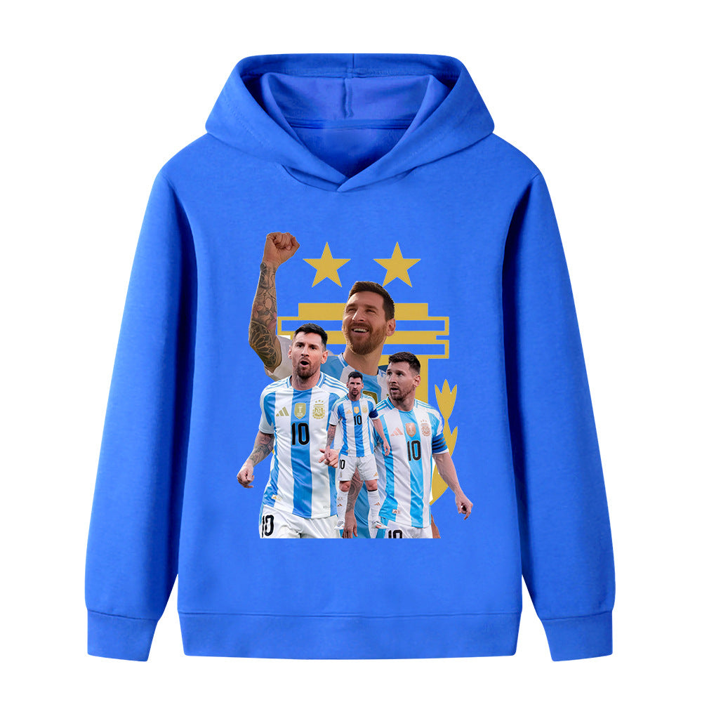 Felpa con cappuccio design calcio bambini Messi Argentina - Varianti multiple