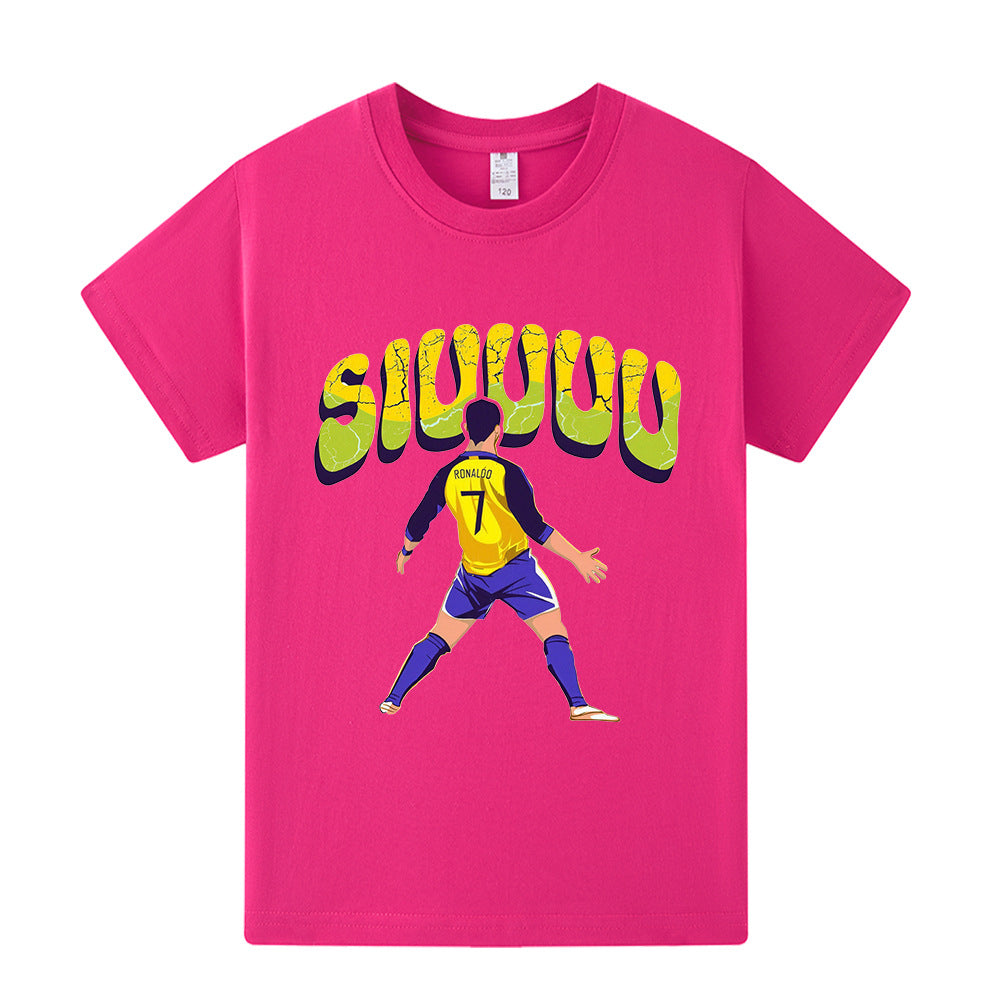 Maglietta da calcio per bambini Cristiano Ronaldo Siuuu – Varianti multiple