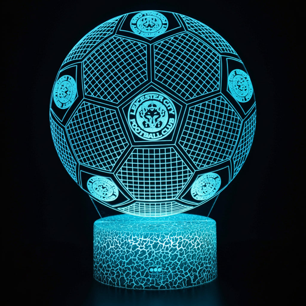 Football Team Logo Ball 3D Illusion LED Lamp – Multiple Variants