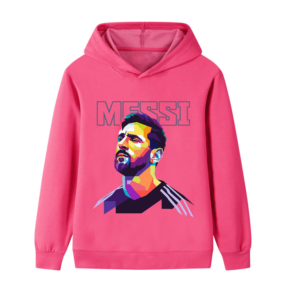 Felpa con cappuccio per bambini con design calcio Messi – Varianti multiple