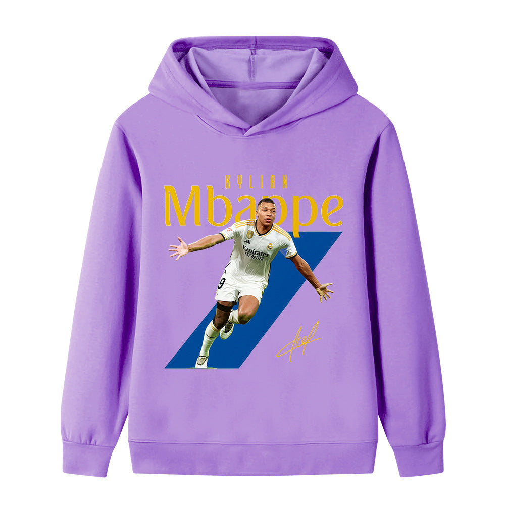 Felpa con cappuccio per bambini con design Mbappé calcio – Varianti multiple