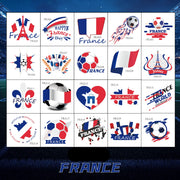 France Football ansiktsklistremerker og midlertidige tatoveringer – 20 pakke