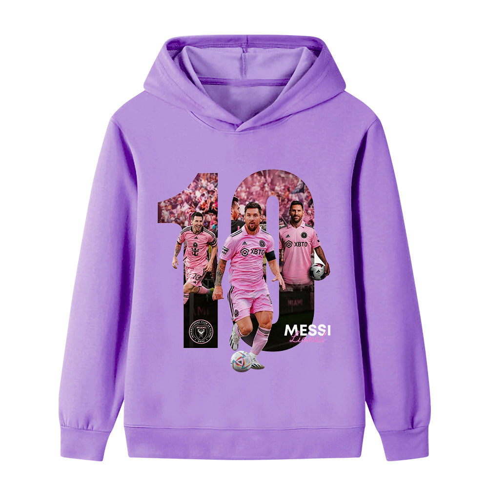 Felpa con cappuccio da calcio per bambini stile Miami di Lionel Messi - Varianti multiple