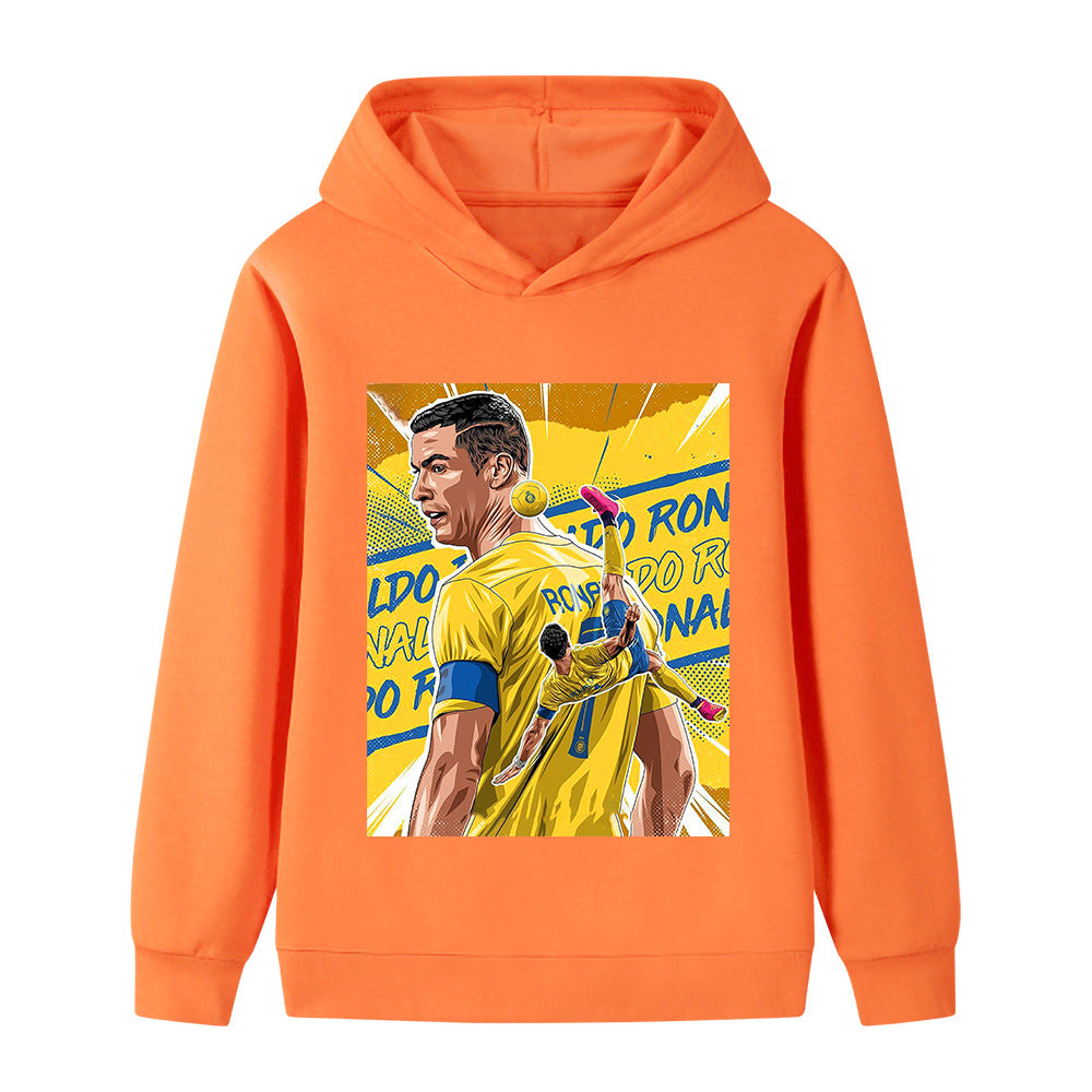 Felpa con cappuccio da calcio per bambini stile Cristiano Ronaldo Al Nassr - Varianti multiple