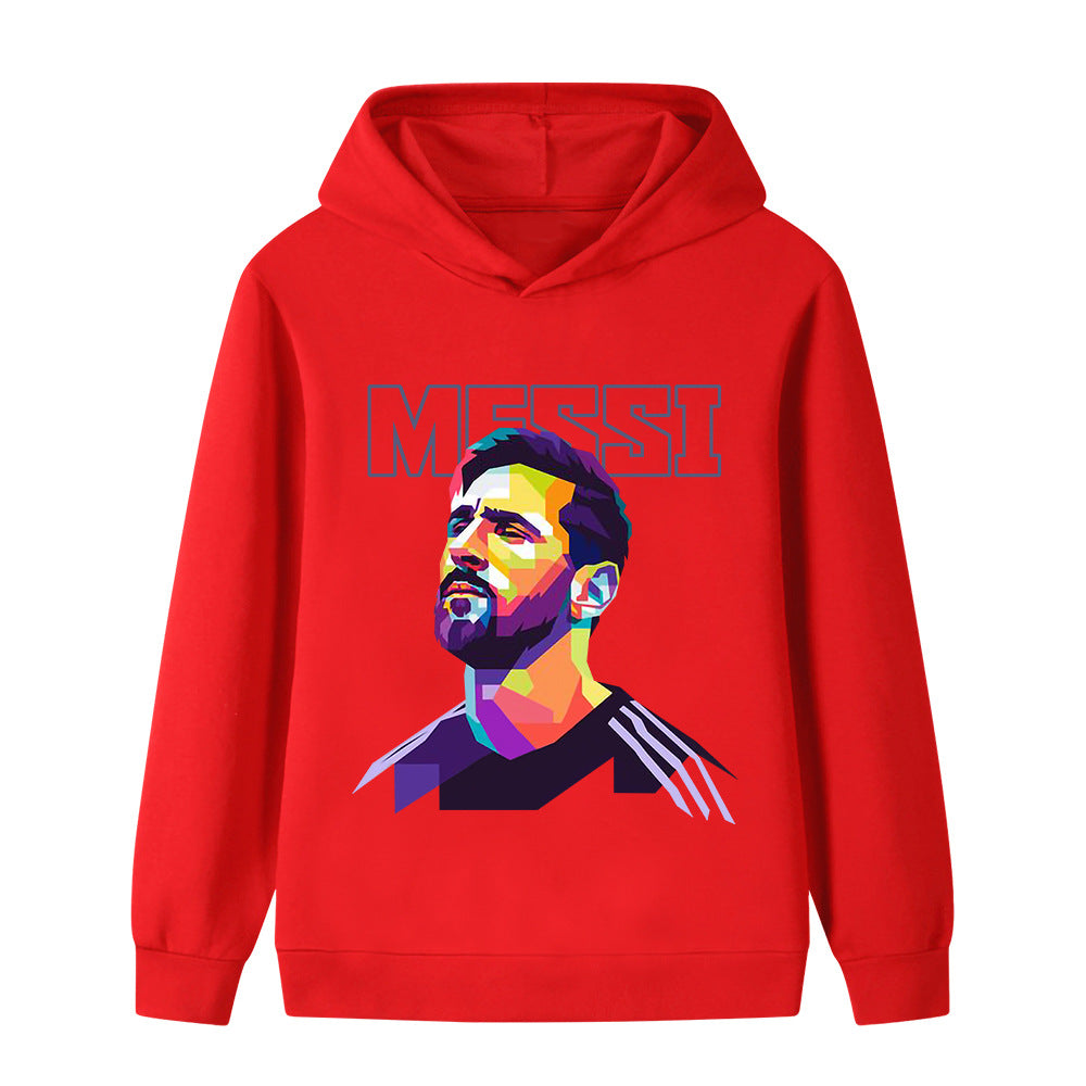 Felpa con cappuccio per bambini con design calcio Messi – Varianti multiple