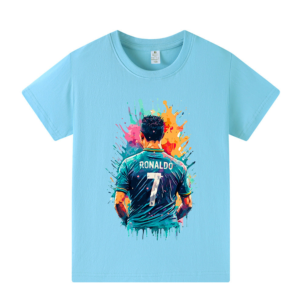 Børne-T-shirt med Ronaldo fodbolddesign – Flere varianter