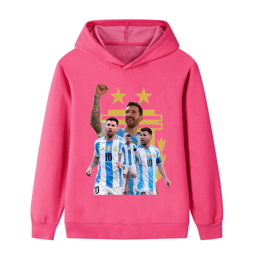 Felpa con cappuccio design calcio bambini Messi Argentina - Varianti multiple
