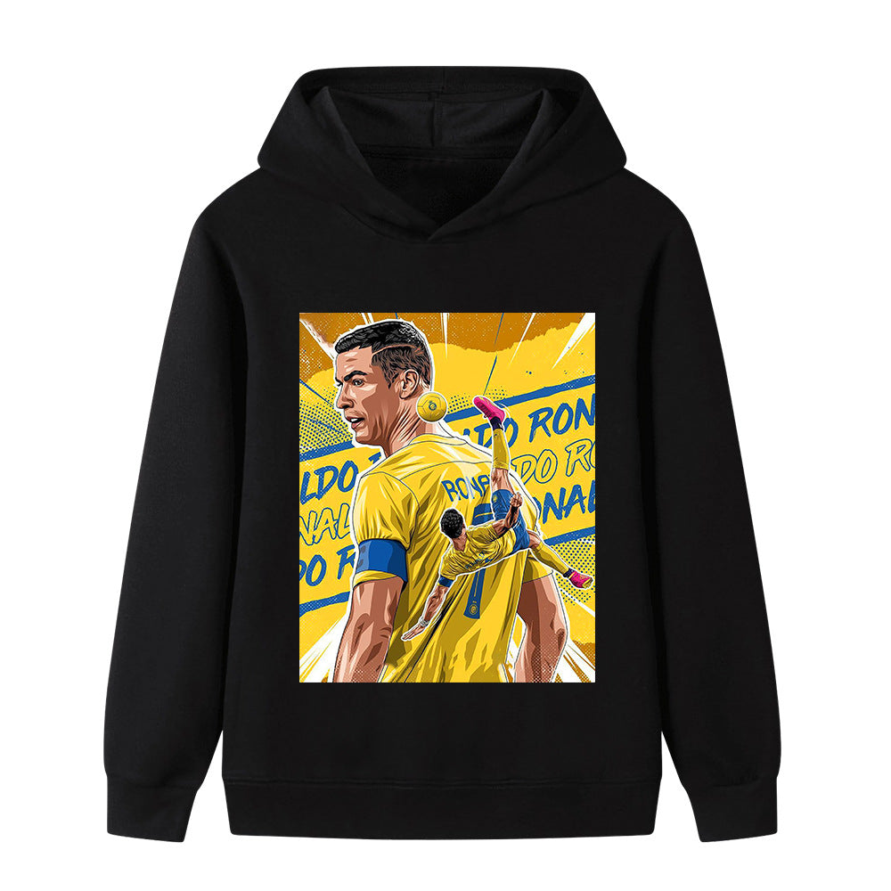 Felpa con cappuccio da calcio per bambini stile Cristiano Ronaldo Al Nassr - Varianti multiple