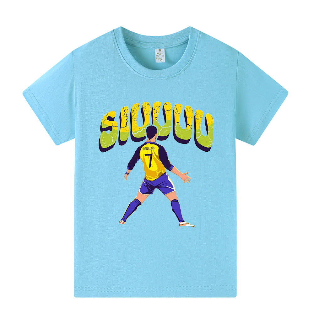 Maglietta da calcio per bambini Cristiano Ronaldo Siuuu – Varianti multiple