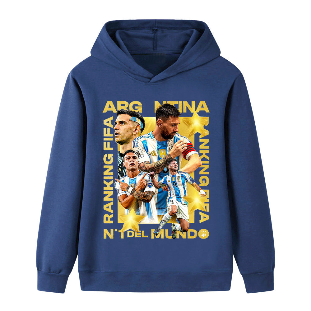 Felpa con cappuccio stile calcio Lionel Messi Argentina per bambini - Varianti multiple
