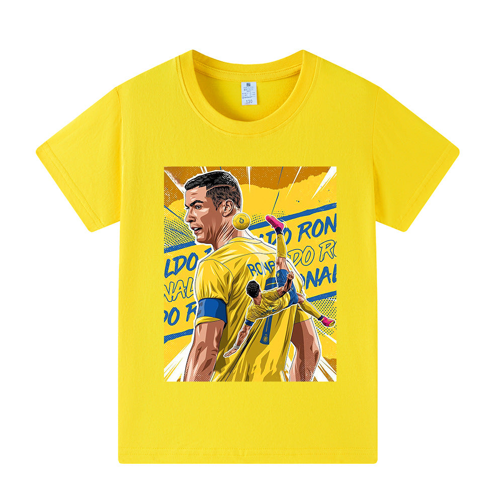 Cristiano Ronaldo Al Nassr Style Kids’ Football T-Shirt - Multiple Variants