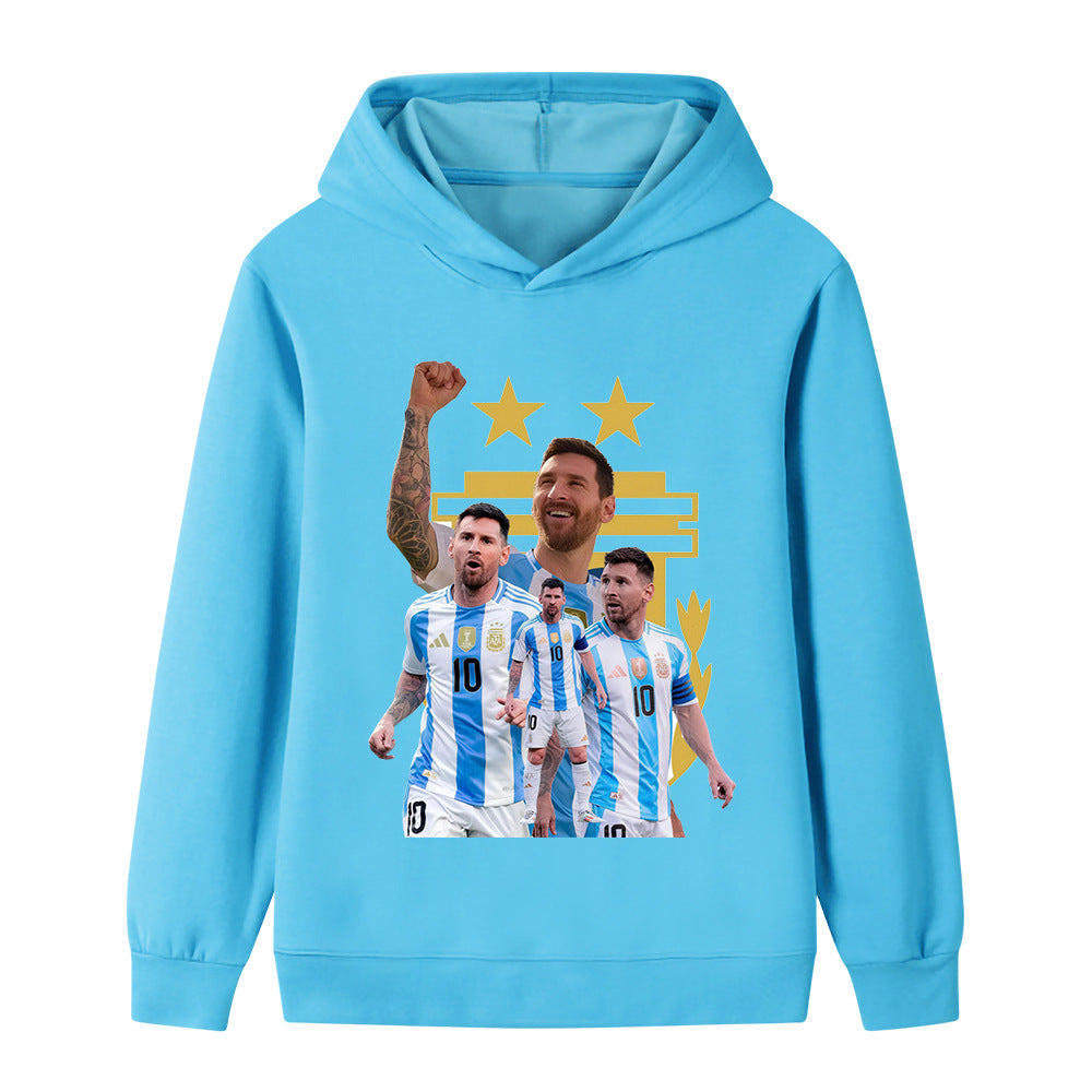 Felpa con cappuccio design calcio bambini Messi Argentina - Varianti multiple