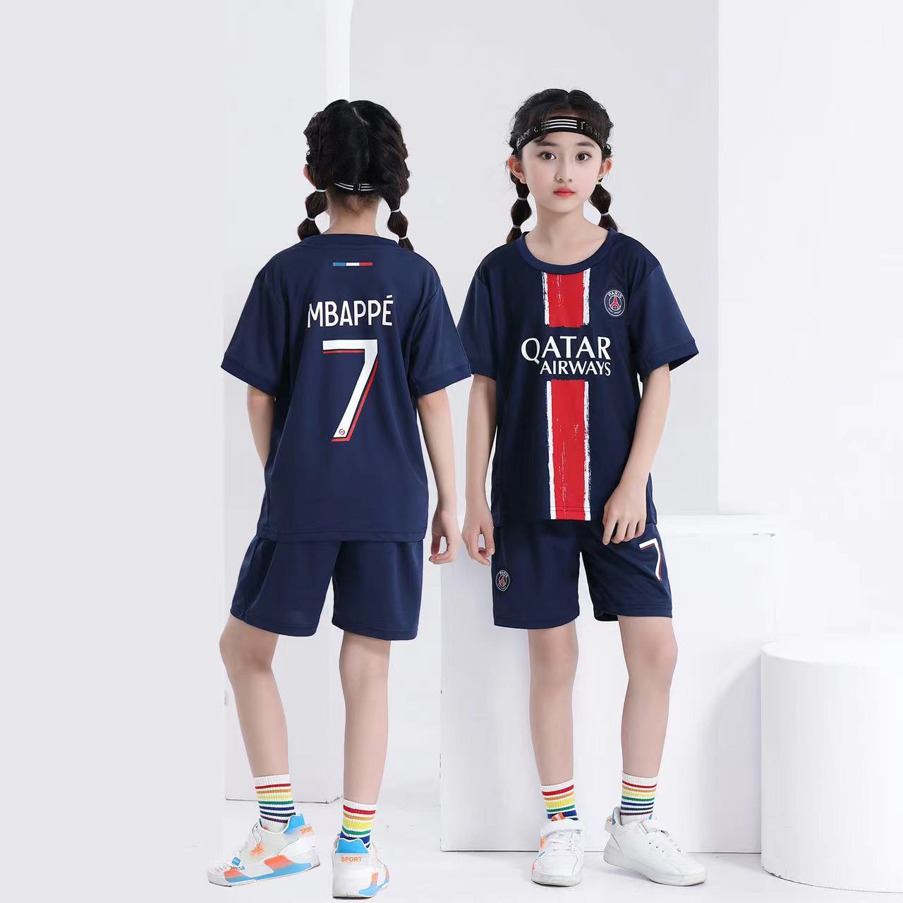 Kids’ Football Jersey & Shorts Set PSG – Mbappé
