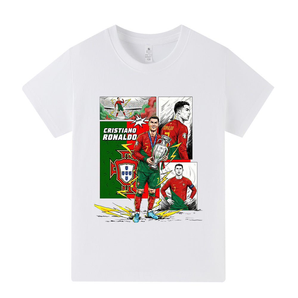 Cristiano Ronaldo Portugal Style Kids’ Football T-Shirt - Multiple Variants