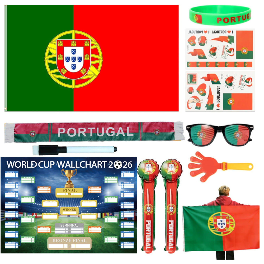 Portugal Fotballfan-kit 2026 – 11-delt festsett
