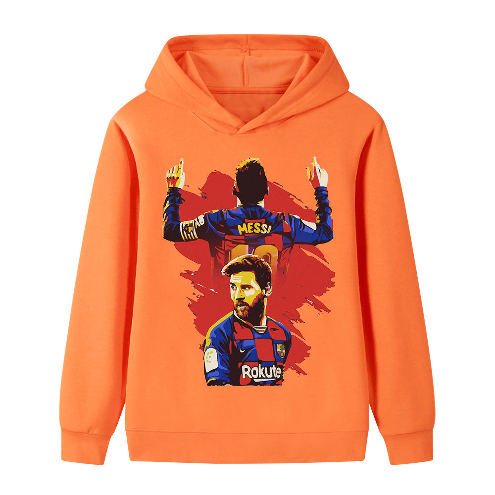 Felpa con cappuccio da calcio per bambini stile Lionel Messi Barcellona - Varianti multiple