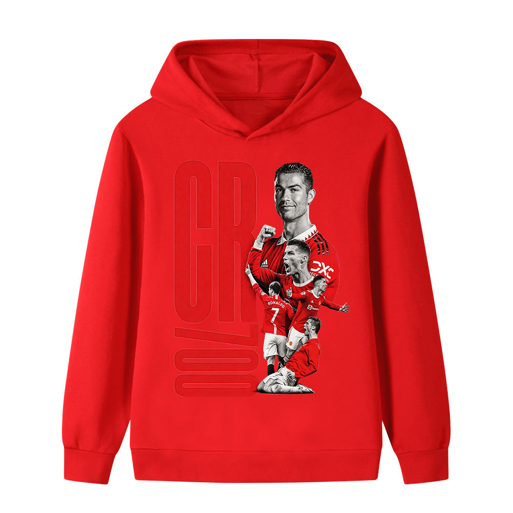 Felpa con cappuccio da calcio per bambini Cristiano Ronaldo Manchester United Design - Varianti multiple