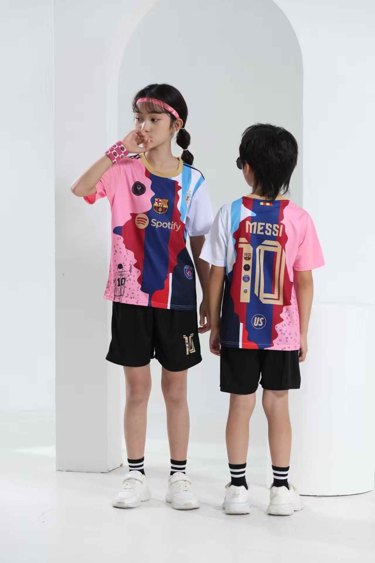 Kids’ Lionel Messi Football Jersey & Shorts Set – Multi-Team Edition