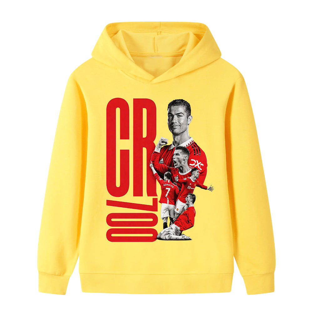 Felpa con cappuccio da calcio per bambini Cristiano Ronaldo Manchester United Design - Varianti multiple