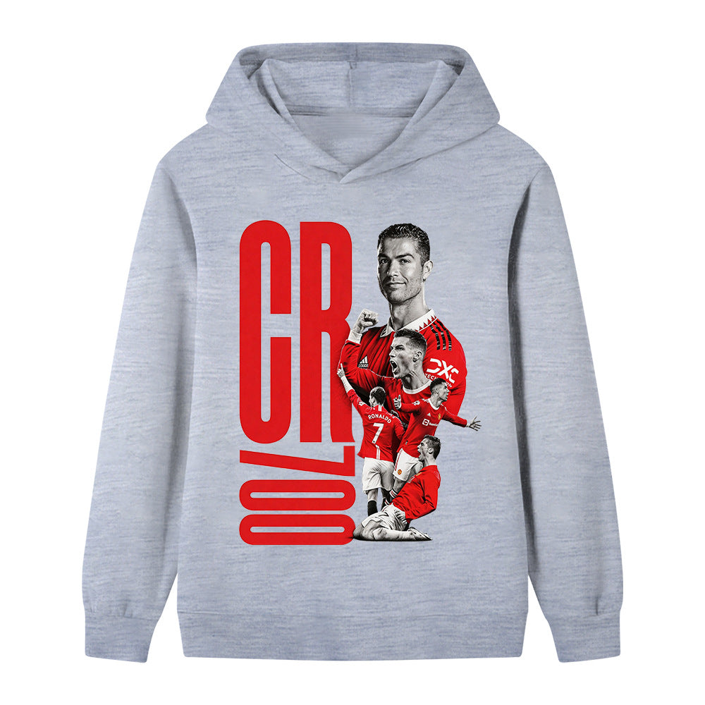 Felpa con cappuccio da calcio per bambini Cristiano Ronaldo Manchester United Design - Varianti multiple