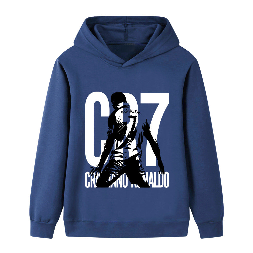 Felpa con cappuccio per bambini con design calcio Cristiano Ronaldo – Varianti multiple