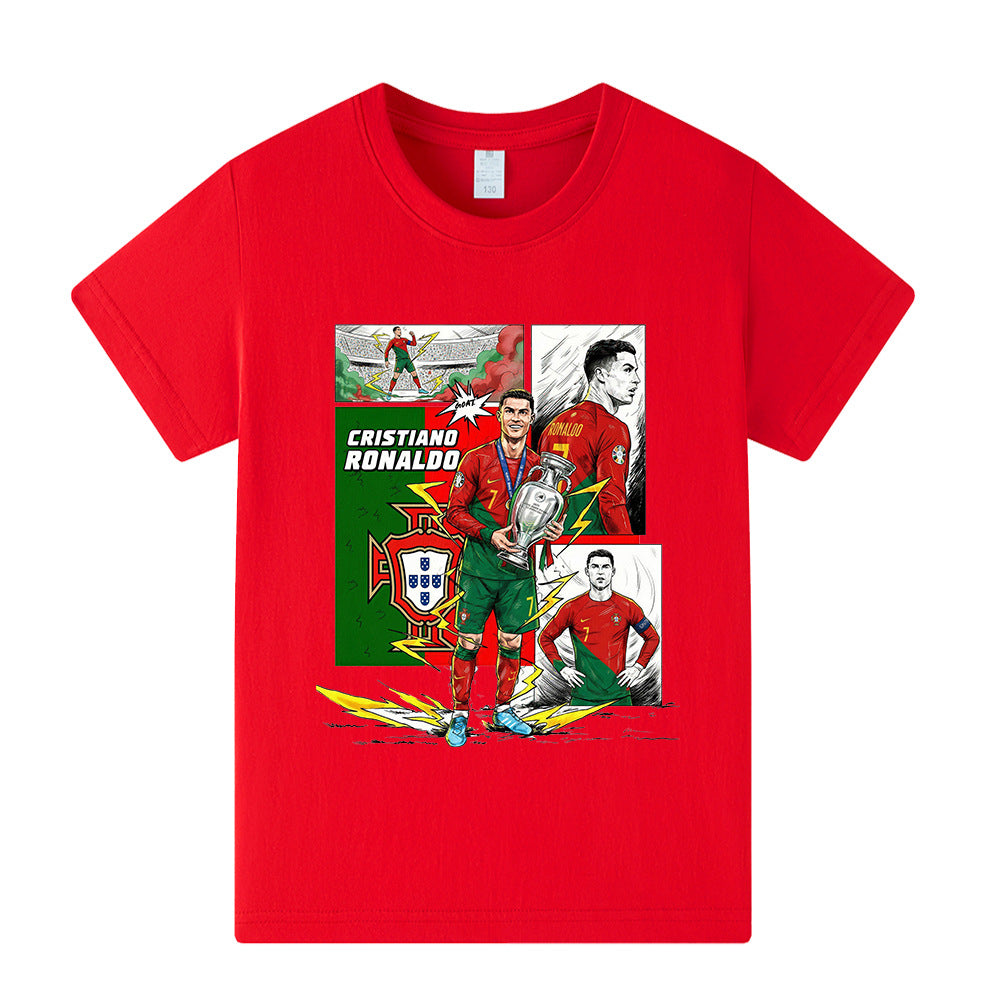 Cristiano Ronaldo Portugal Style Kids’ Football T-Shirt - Multiple Variants