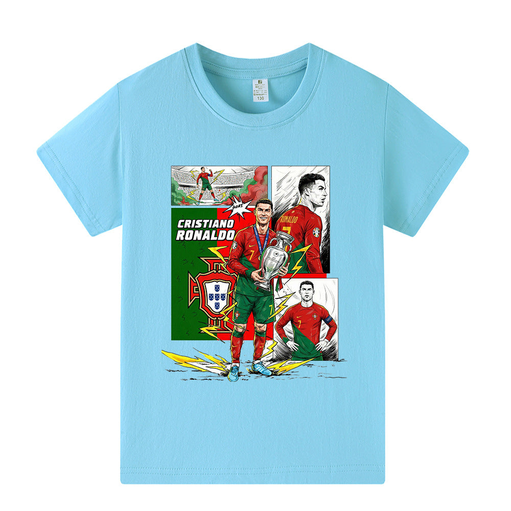Cristiano Ronaldo Portugal Style Kids’ Football T-Shirt - Multiple Variants