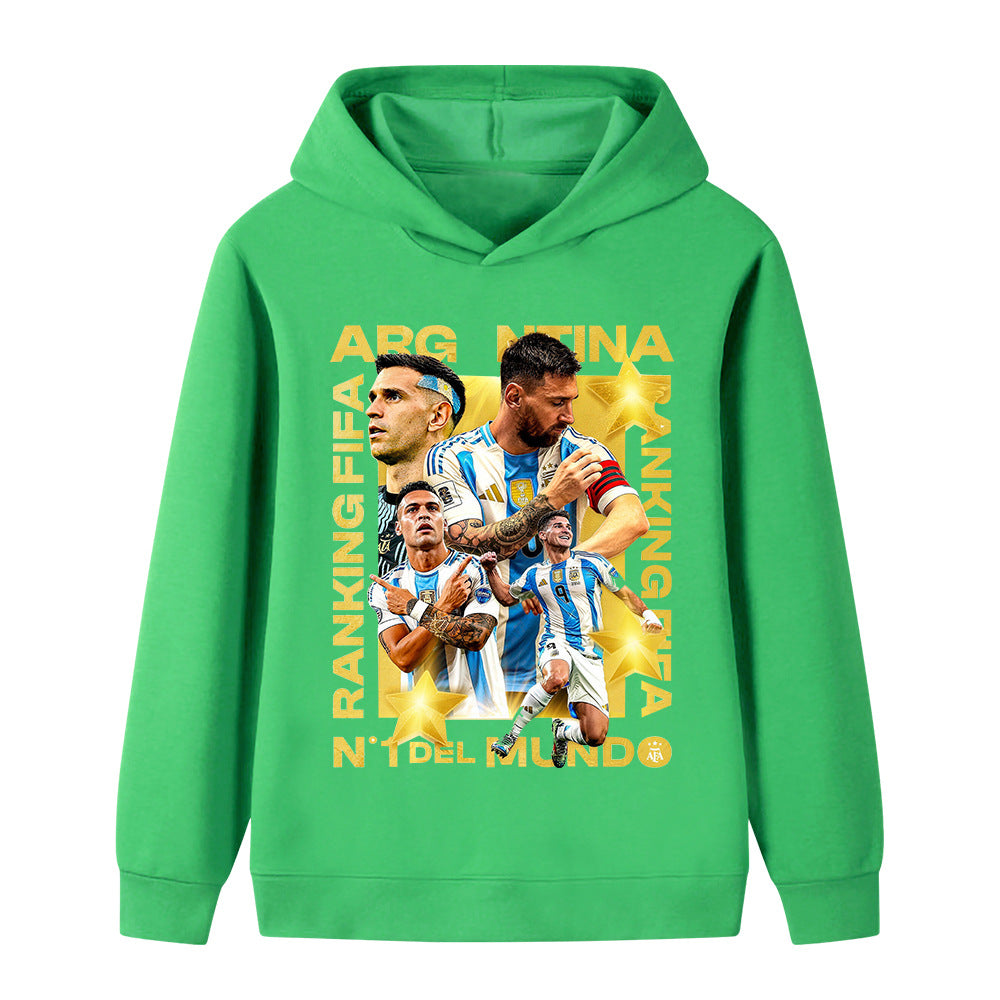 Felpa con cappuccio stile calcio Lionel Messi Argentina per bambini - Varianti multiple