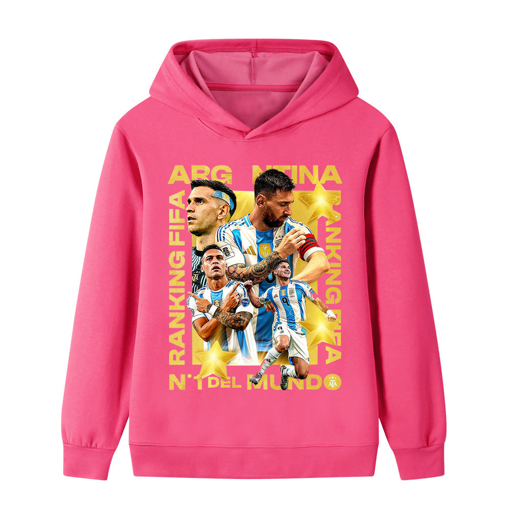 Felpa con cappuccio stile calcio Lionel Messi Argentina per bambini - Varianti multiple