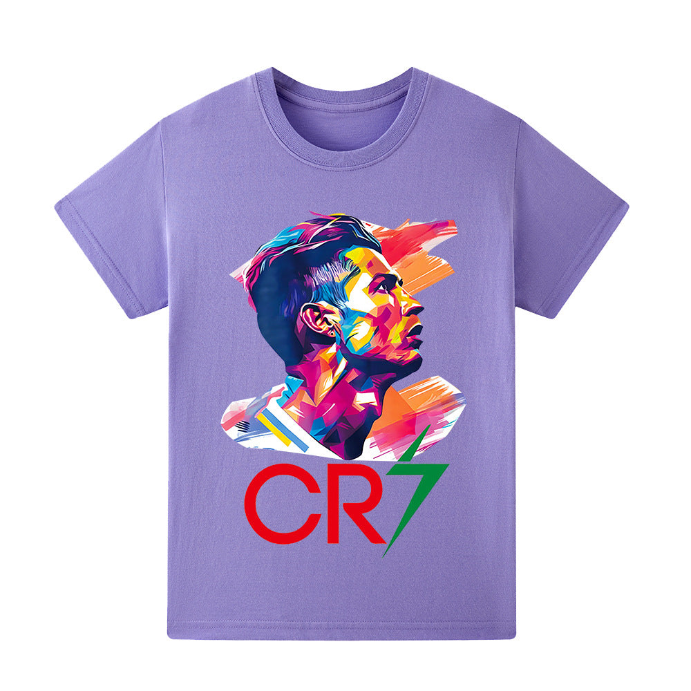 Kids’ Cristiano Ronaldo Football T-Shirt – Multiple Variants